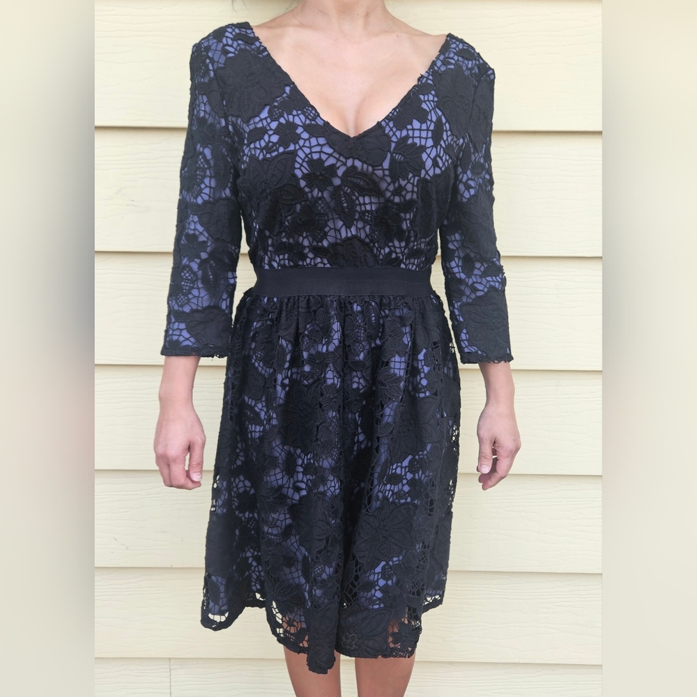 Victoria's Secret Elegant Black Lace Dress (Size 2)